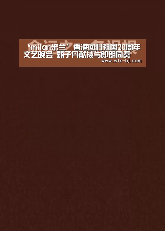 ‘milan米兰’香港回归祖国20周年文艺晚会 甄子丹献技与郎朗同奏(图2) milan米兰